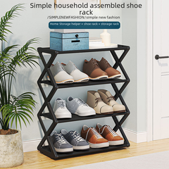 X-Type Multi-Functional Shoe Rack With Two Layers