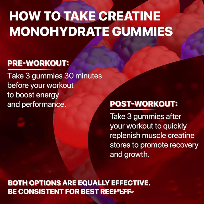 Creatine Muscle Boost Gummies – Energy & Endurance Supplement (120 Gummies)