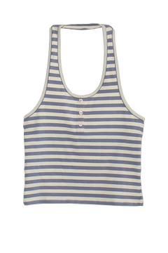 BRUNA HALTER TOP IN SEASIDE STRIPE