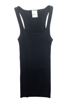 RIBBED KNIT TANK TOP IN BLACK