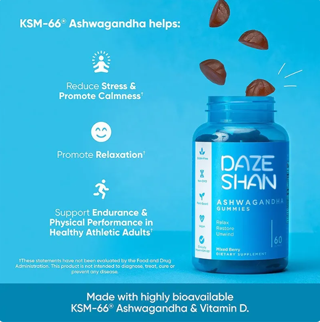 Calm Boost Ashwagandha Gummies – Daily Adaptogen & Wellness Supplement (60 Gummies)
